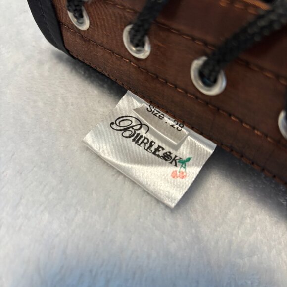 Metallic Brown Overbust Corset with Black Lace - Burleska - Picture 5 of 12